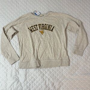 J. America Cream Sweatshirt with Blue and Gold Print